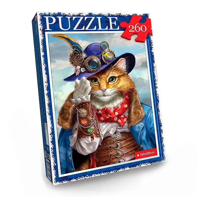 Пазл Danko Toys Кіт у капелюсі-2 260 ел. Синій (IP-177-P-1185)