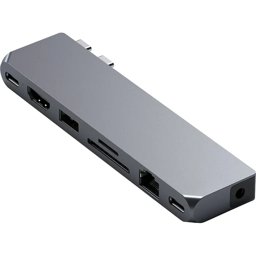 Адаптер Satechi Aluminum USB-C Pro Hub Max Adapter Space Gray (ST-UCPHMXM) - фото 2
