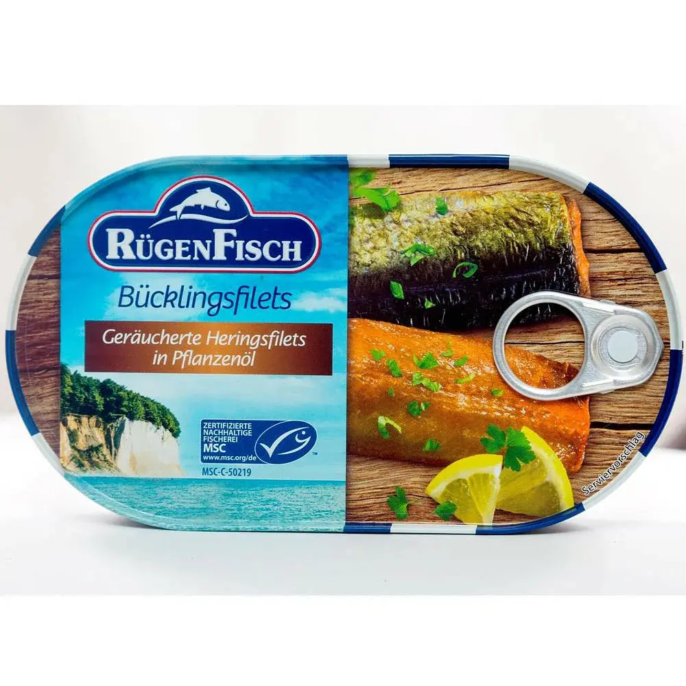 Філе оселедця Rugen Fisch Bucrlingsfilets копчене в олії 200 г
