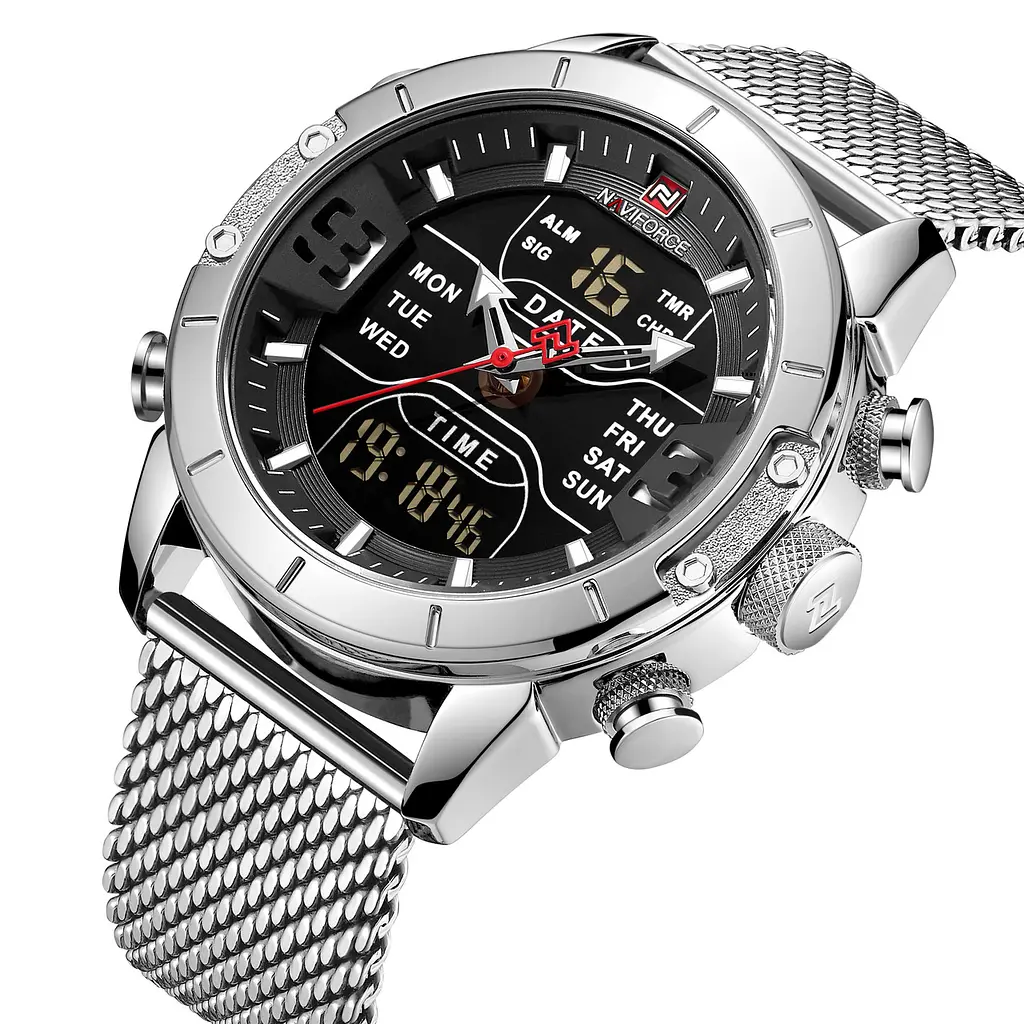 Наручний годинник чоловічий Naviforce Tesla NF9153S Silver Black, NF9153S S/B (15223) - фото 2