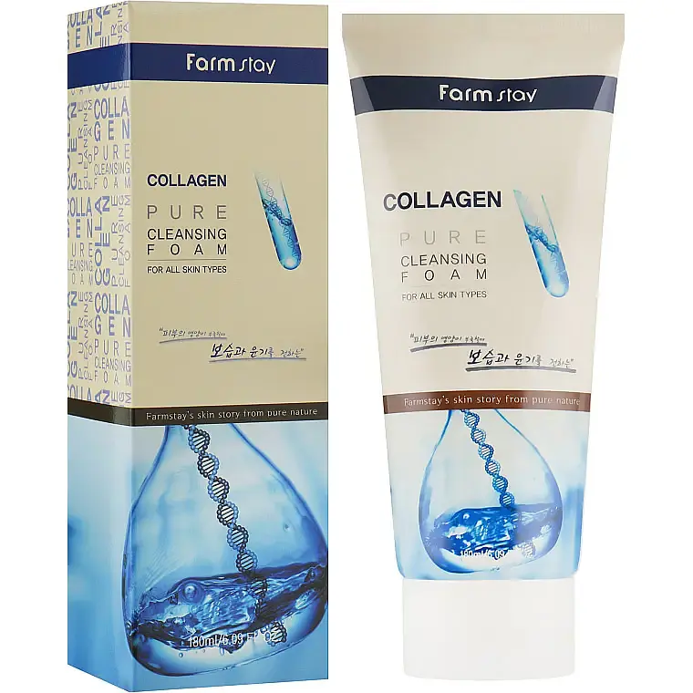 Пінка для вмивання FarmStay Collagen Pure Cleansing Foam з колагеном 180 мл - фото 2