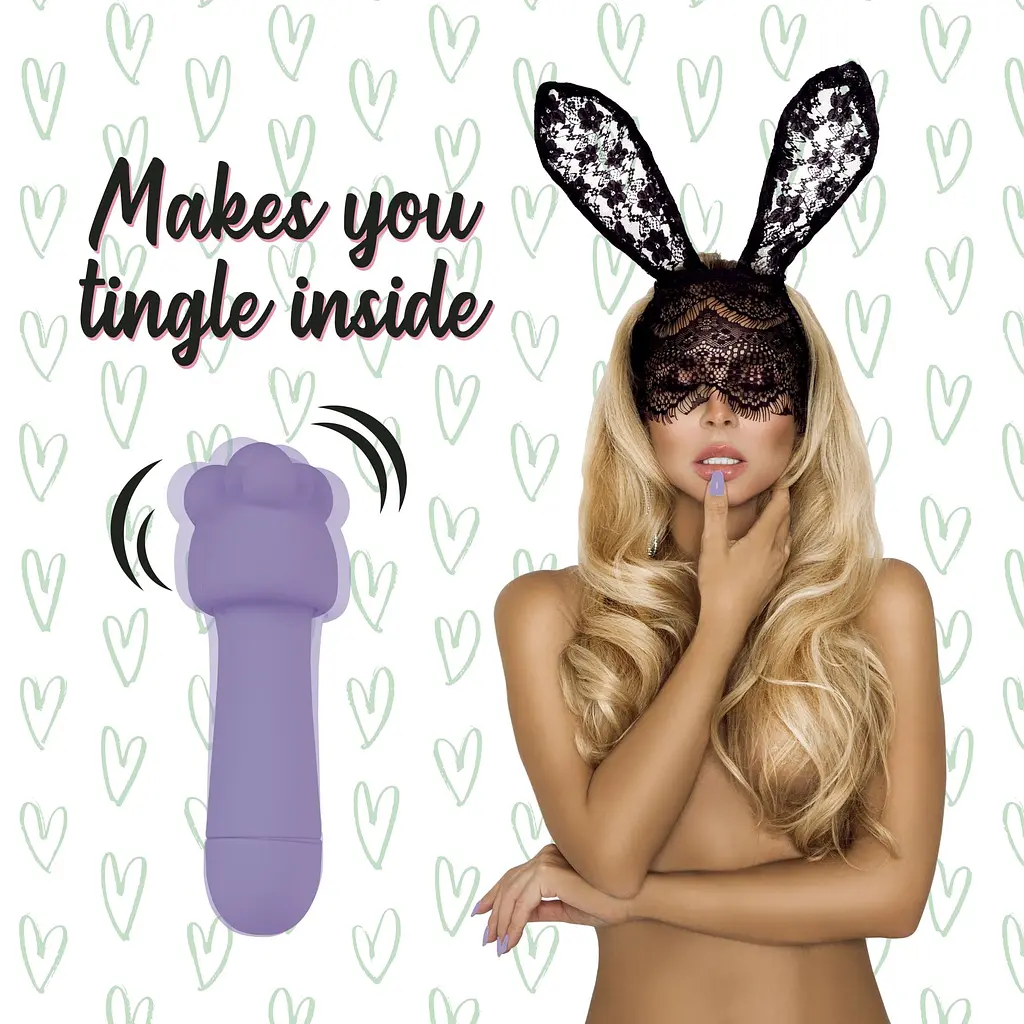 Мінівібратор FeelzToys Magic Bunny Purple з двома насадками - фото 3