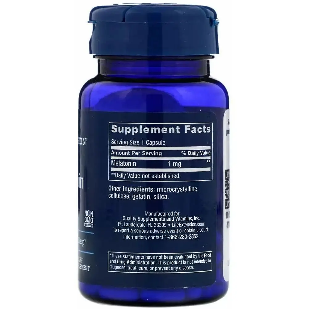 Мелатонин Life Extension Melatonin 1 мг 60 капсул - фото 2