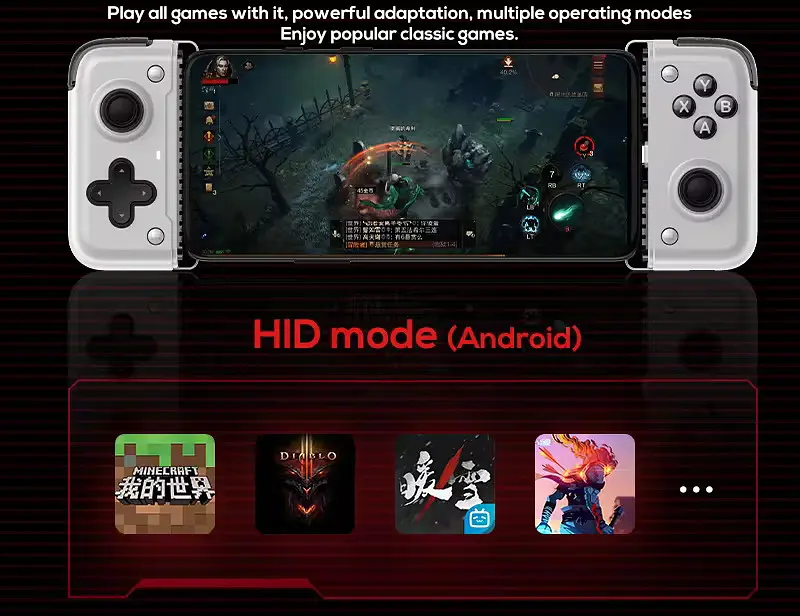 Джойстик для телефону Memo S2 шириною до 173 мм ігровий контролер тригер з макросом White (18532) - фото 6