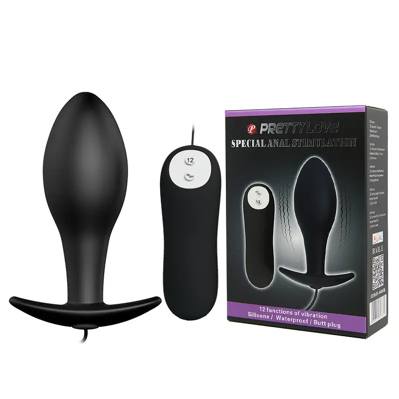 Анальна пробка - Pretty Love Special Anal Stimulation Vibrating Butt Plug Black - фото 10