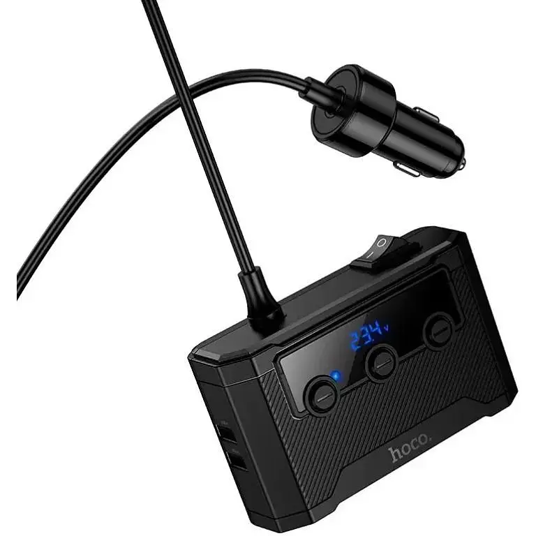 Автомобильный USB-адаптер Hoco Anshun Z64 для зарядки гаджетов Черный - фото 6