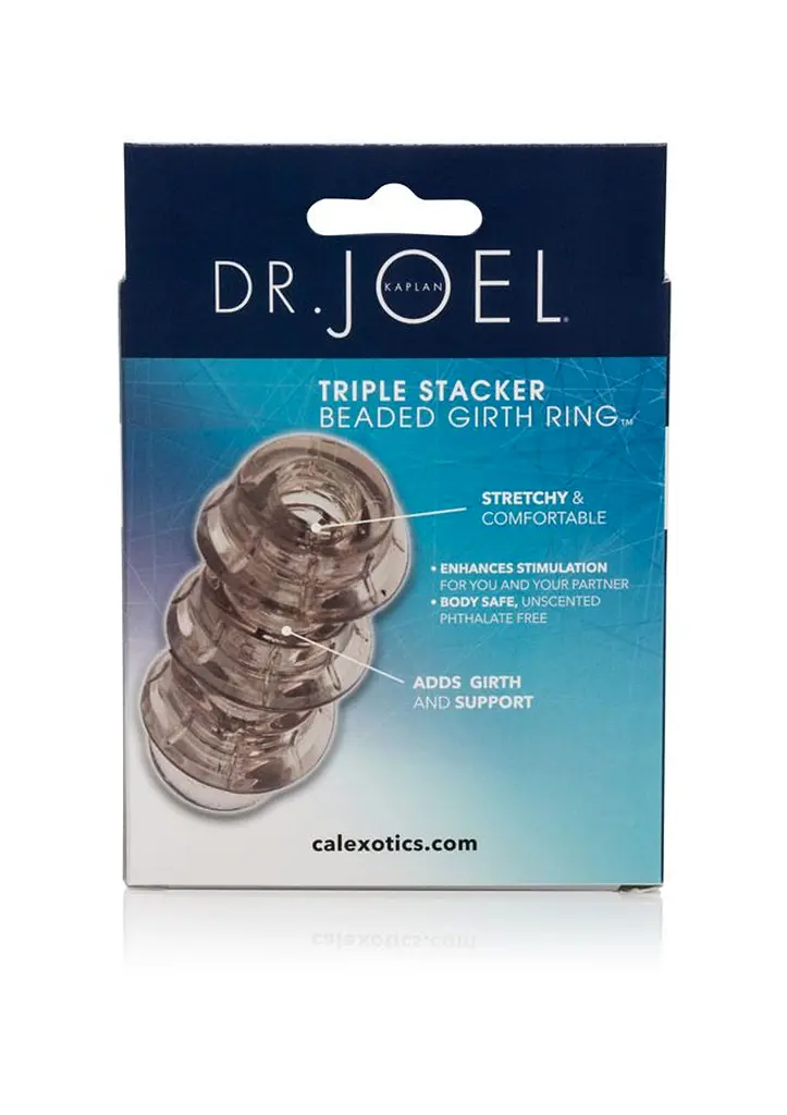 Насадка на пеніс CalExotics Dr. Joel Kaplan Triple Stacker Beaded Girth Ring 8.2 см чорний - фото 5