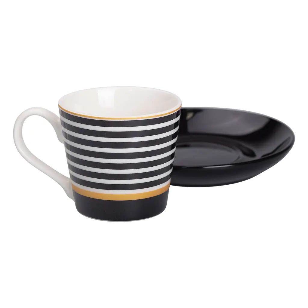 Чашка с блюдцем керамическая Liling Rongxiang Ceramic 200 мл horizontal RX-N24708B - фото 2