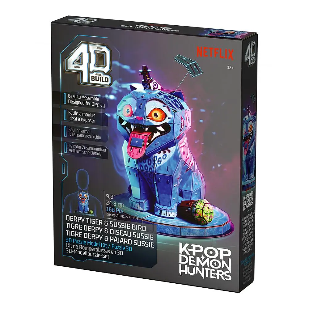 4D Build: Пазл для створення 3D-моделі «Кейпоп-мисливиці на демонів: тигр Дерпі та сорока Сюзі» (168 деталей) 4D Build SM47184/6077589 - фото 10