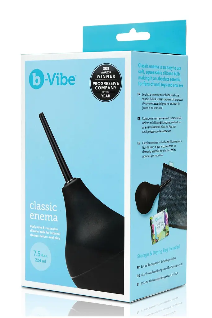 Анальний душ B-Vibe Classic Enema 225 мл (чорний) - фото 2