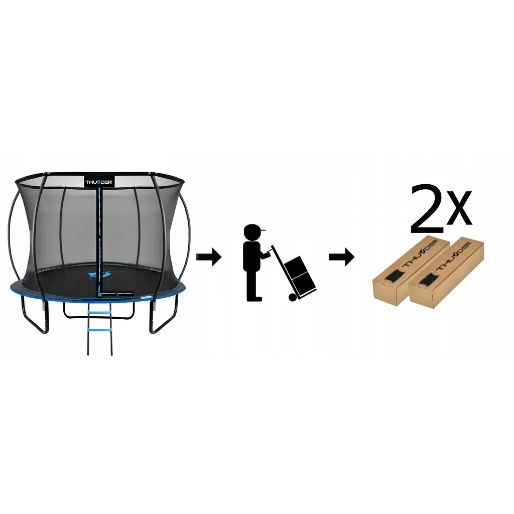 Батут із внутрішньою сіткою THUNDER Inside Ultra 8FT 255 см Black/Blue - фото 11
