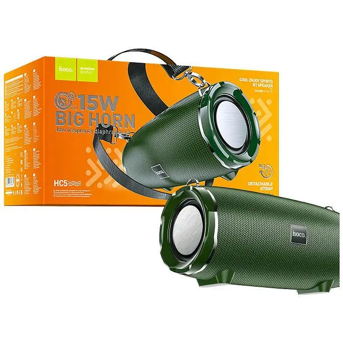 Портативна акустика Hoco HC5 Cool Enjoy sports BT speaker 30W темно-зелена бездротова - фото 3