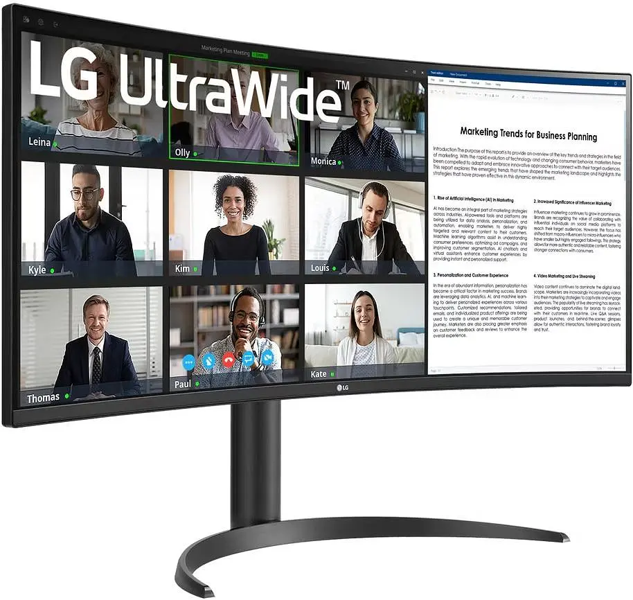 Монітор 34" LG 34WR55QK-B Curved UWQHD 100Hz (34WR55QK-B) 3440x1440 (Ultra-Wide 2K) VA 100 Hz - фото 2