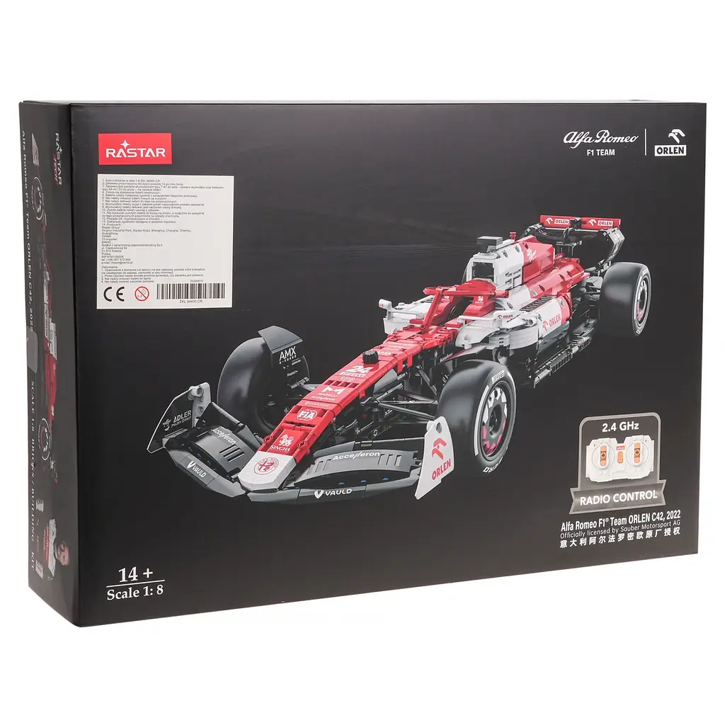 Машинка RASTAR Alfa Romeo F1 C42 Блоки 2261 шт. R/C 1:8 красный 94400 - фото 7