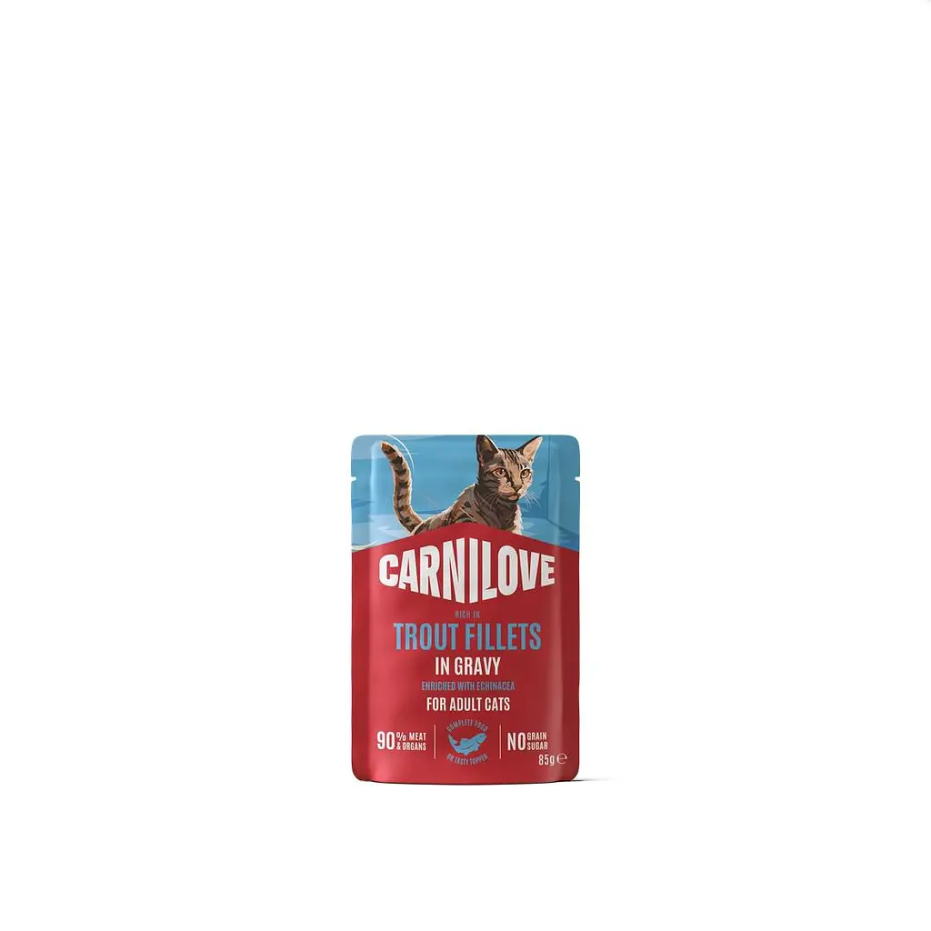 Вологий корм для котів Carnilove Gravy Trout with Echinacea форель та ехінацея в соусі пауч 85 г