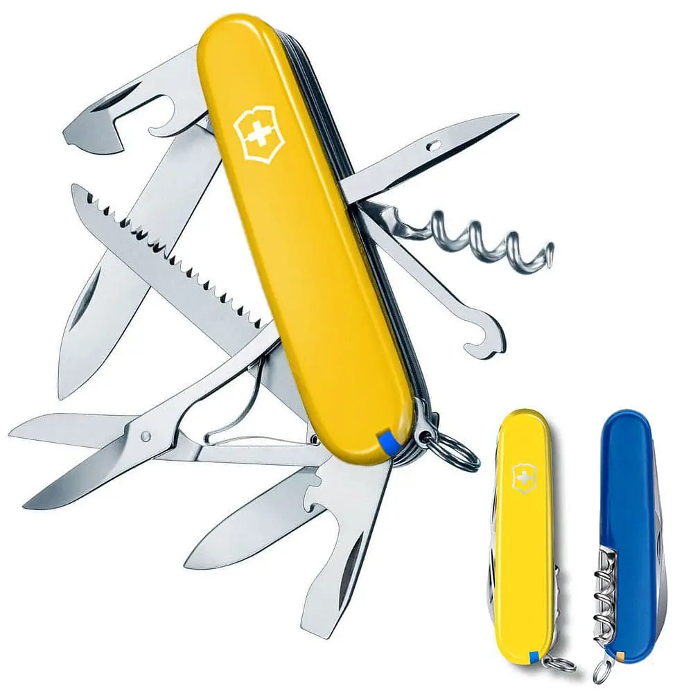 Ніж Victorinox Huntsman Ukraine 91мм,15функ,жовт-син