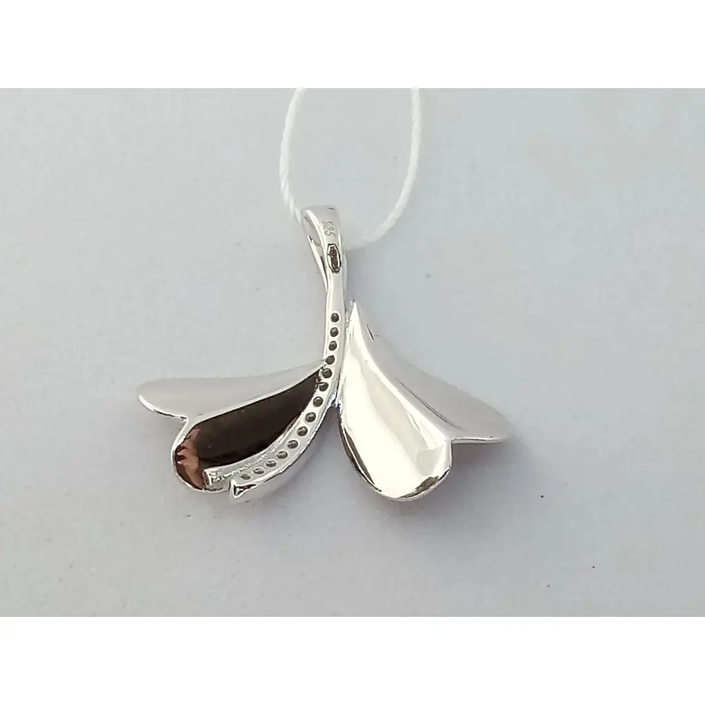 Срібна підвіска Аметист з фіанітами 1373617 - фото 3