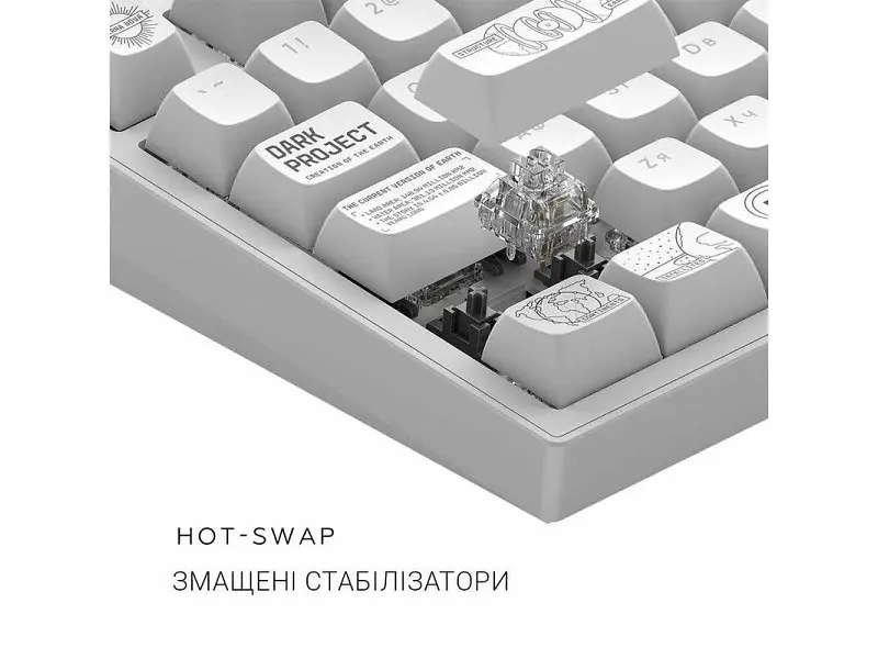Клавіатура Dark Project ALU81 Terra Nova ENG/UA White (DPKB_NOVA_81_ANSI_WHITE_UA) - фото 8