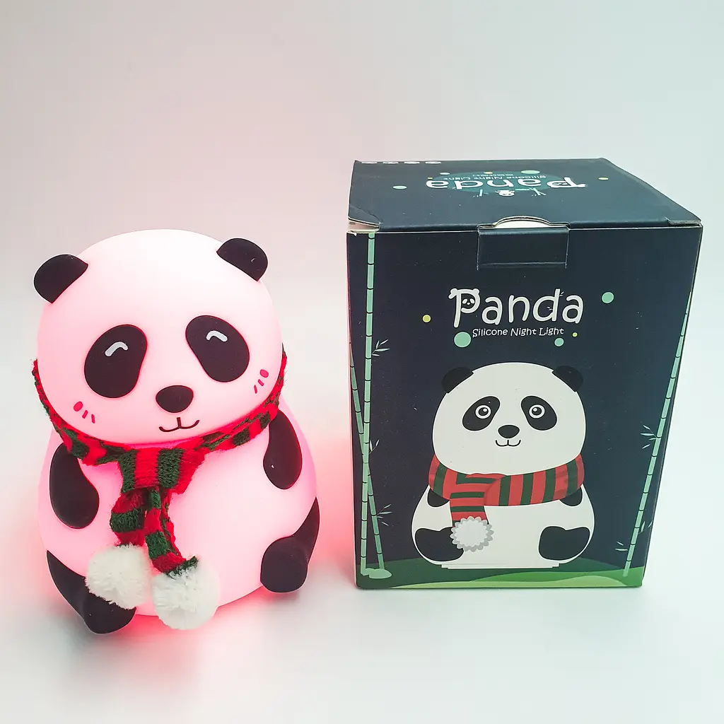 Силіконовий дитячий нічник Панда 7LED акумуляторний USB світильник іграшка 3D TOYS LAMP - фото 7
