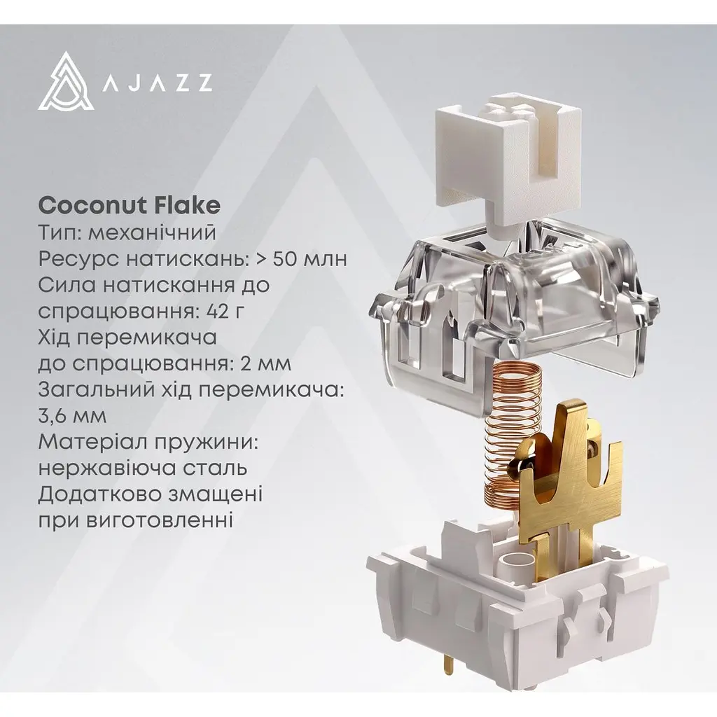 Клавіатура Ajazz AK820 V2 Coconut Flake Switch чорна/сіра/жовта (AK820-V2-CF-BGY) [175693] - фото 8