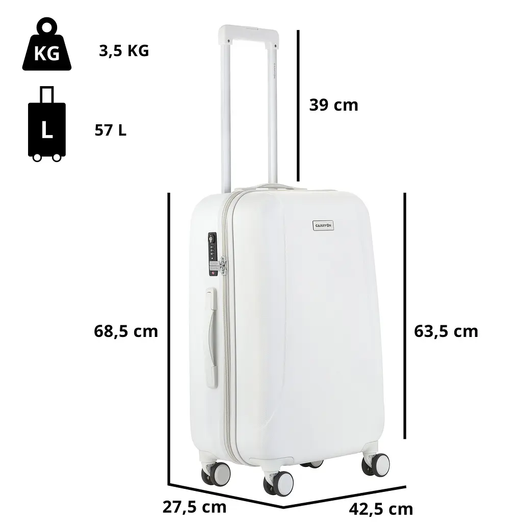Валіза CarryOn Skyhopper (M) White (502423) - фото 4