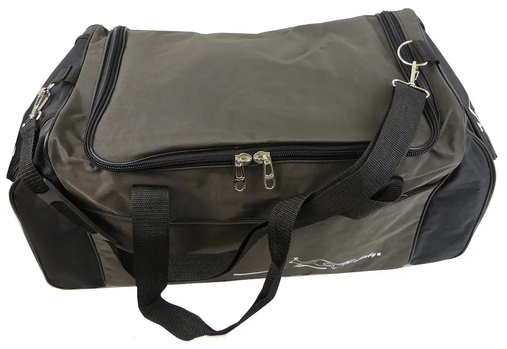 Сумка спортивна Wallaby з нейлону 59 л 48×32×28 см Хакі з чорним - фото 7