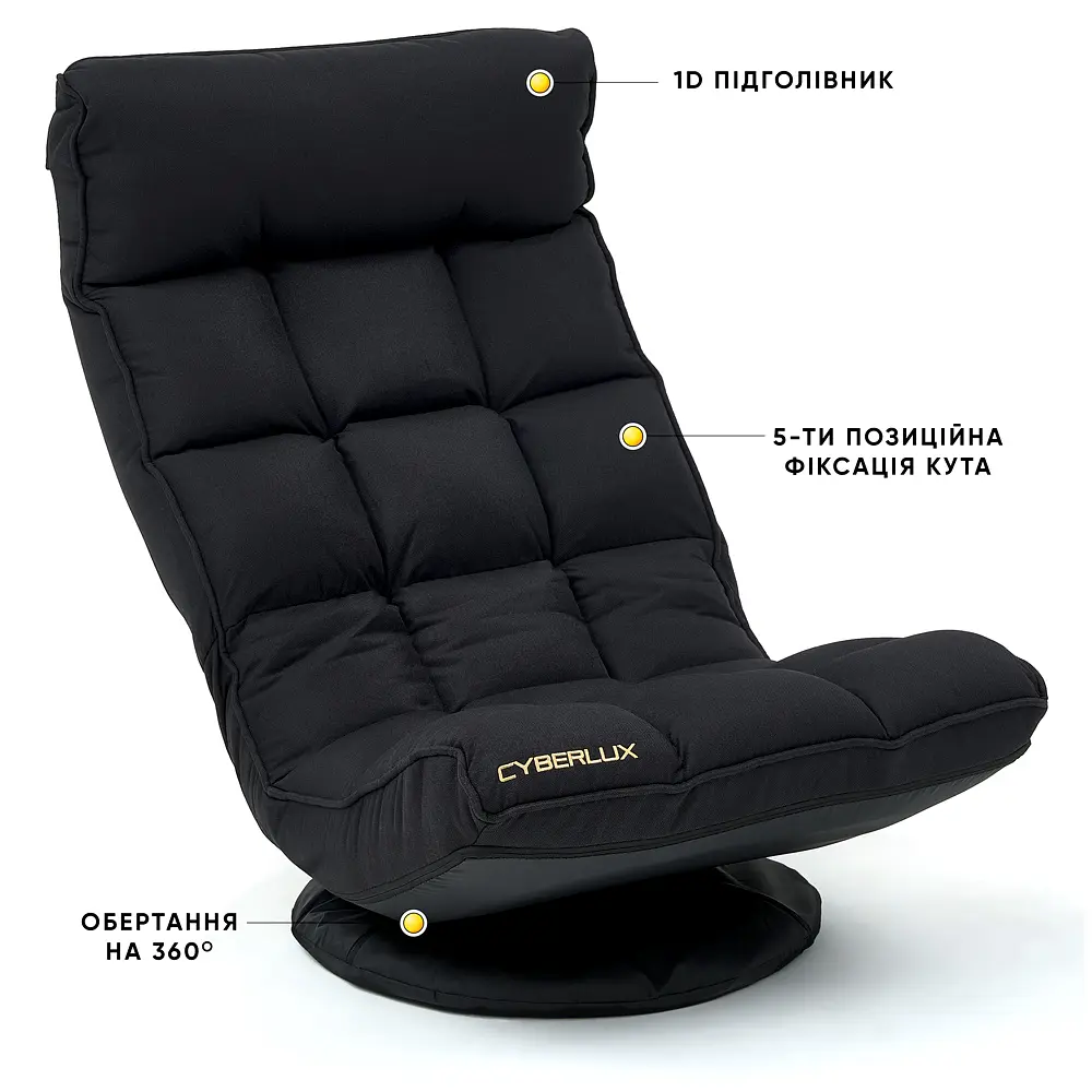 Геймерське крісло Cyberlux Flex Fabric Black (арт. GM-03 B) - фото 2