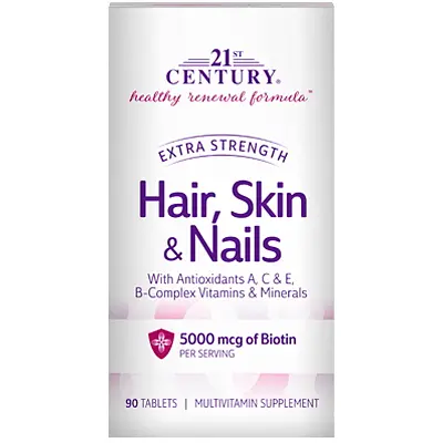 Вітаміни та мінерали 21st Century Hair Skin & Nails Extra Strength, 90 таблеток - фото 2
