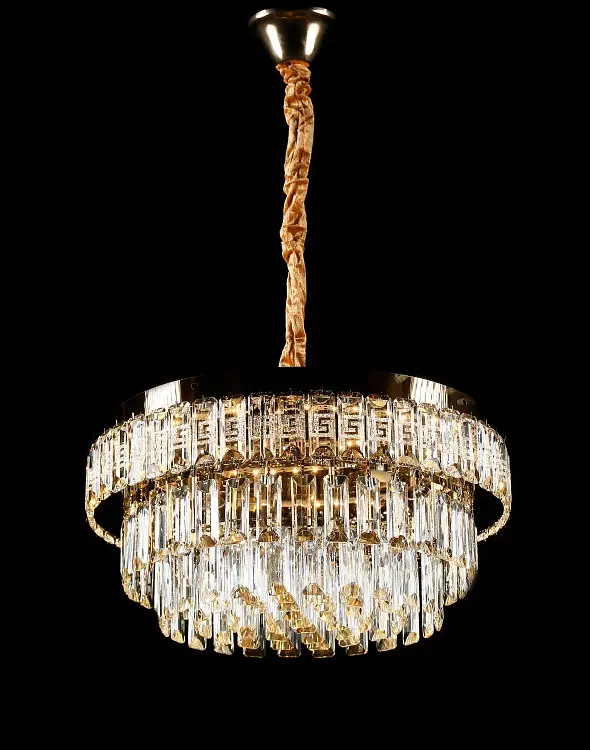 Золота кришталева люстра Splendid Ray 30438530 L2211/500/5+LED (SGD) з пультом та 2 температурами світла - фото 3