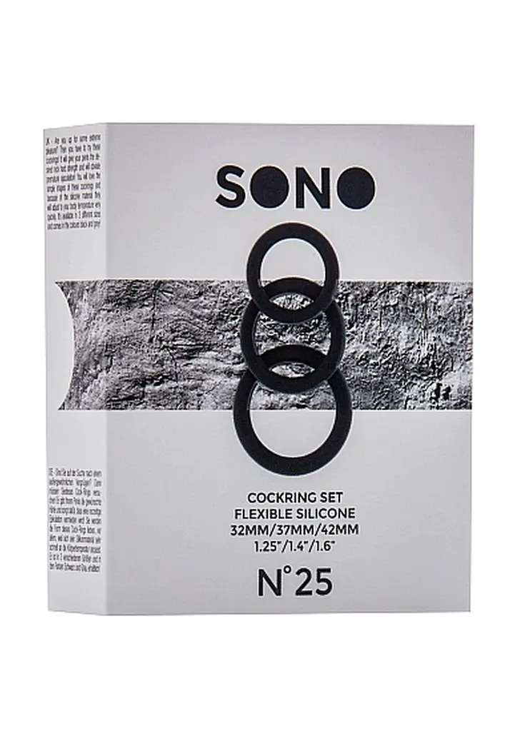 Набір ерекційних кілець Sono No.25, 3 шт (чорний) - фото 3