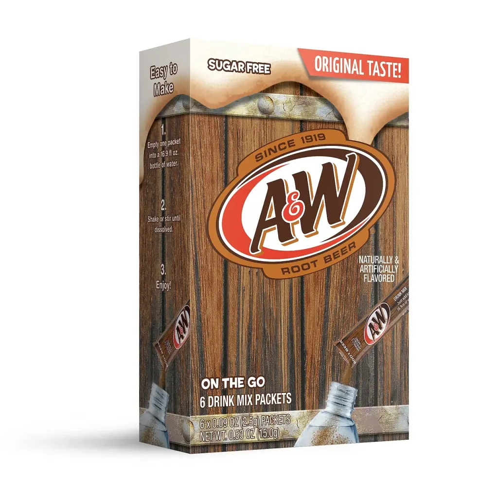 Порошковий напій A&W Root Beer Powder Drink Mix 6 стіків 15 г - фото 4