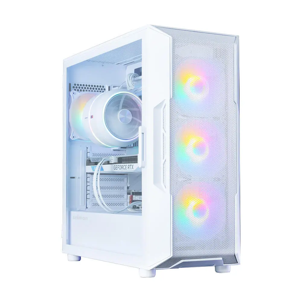 Zalman Корпус I3 Neo V2 без БР 2xUSB3.0, 1x Type C, 4x120мм RGB, VGA 400мм, LCS ready, TG Side Panel, ATX, білий - фото 5