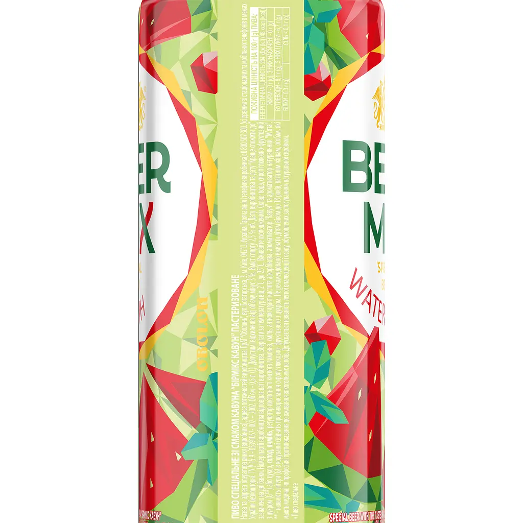 Пиво Оболонь Beermix Кавун 2.5 % 0.5 л з / б - фото 3
