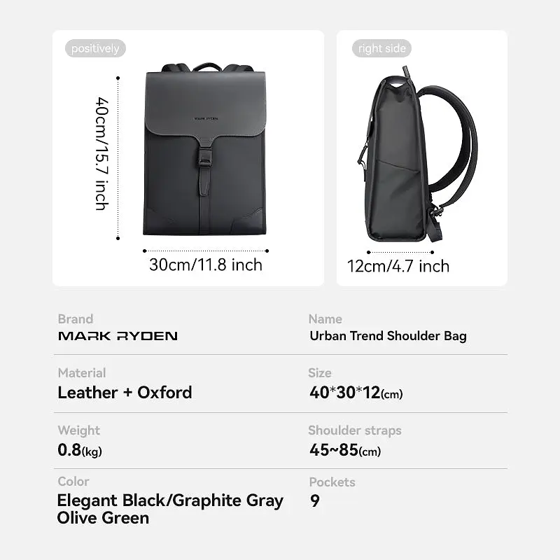 Рюкзак міський для ноутбука 15.6" Mark Ryden 1611 офісний вологозахищений 18л Gray (18663) - фото 9