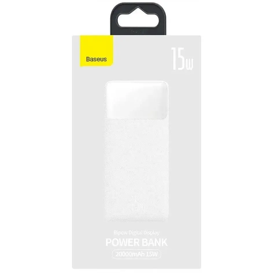Павербанк Baseus Bipow Digital Display 20000 mAh 15W White (PPBD050102) - фото 6
