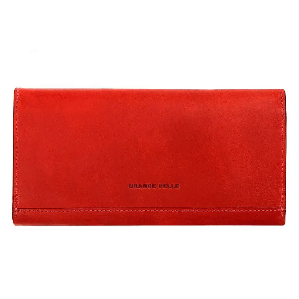 Портмоне Festa красное GRANDE PELLE 10х20х2.5 см acs0032206 - фото 3