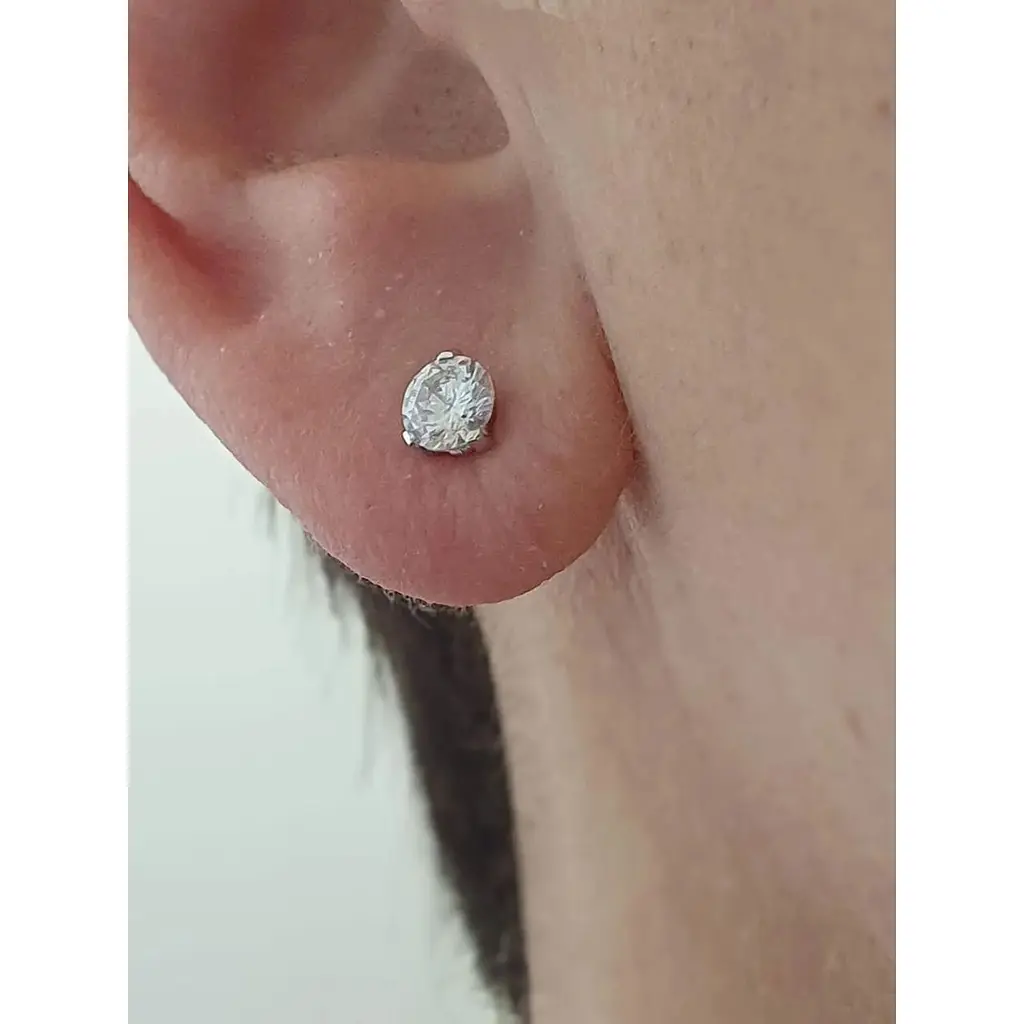 Золотые серьги-пуссеты Гаразд с фианитами. 3531658 - фото 2