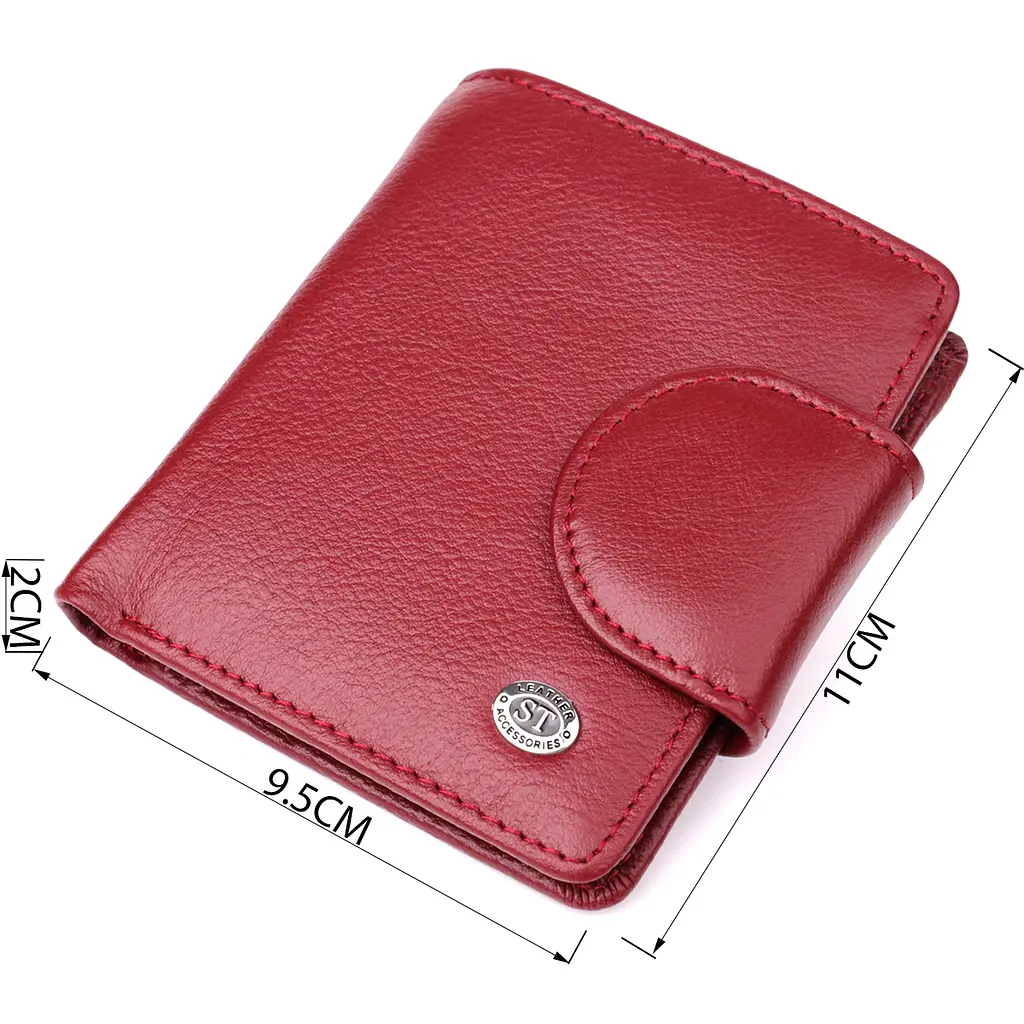 Жіночий гаманець вертикальний з натуральної шкіри ST Leather 9.5х11х2 см acs0029646 - фото 3