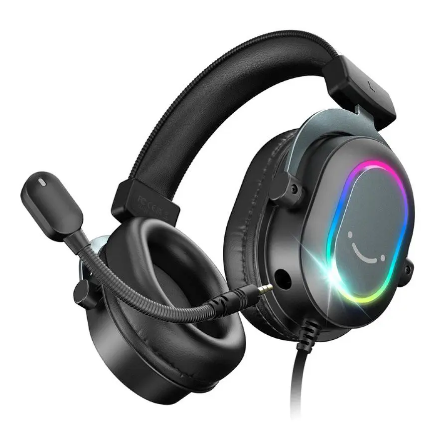 Ігрові навушники з мікрофоном Fifine H-6B RGB USB 7.1 Black - фото 2