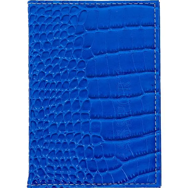Обкладинка на паспорт-книжку "Змія/Крокодил" ZS-039 Color-it (6973795230492) Синій - фото 2