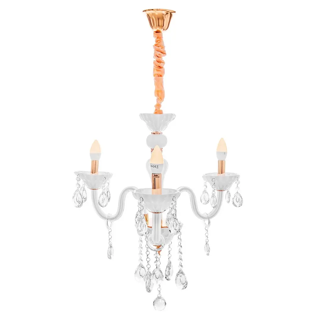 Люстра свеча Brille подвесная хрустальная E14 40W WH (BCL-683S/3) - фото 6