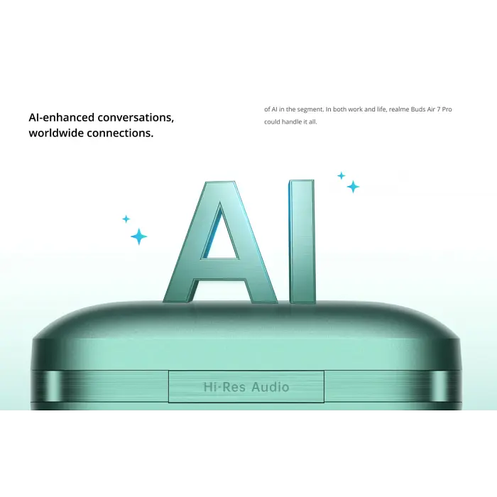 Наушники TWS realme Buds Air 7 Pro Metallic Racing Green - фото 2