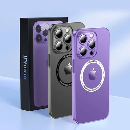 Ультратонкий чохол CasePro Ultra Thin MagSafe із захистом камери Purple для iPhone 14 Plus - фото 3