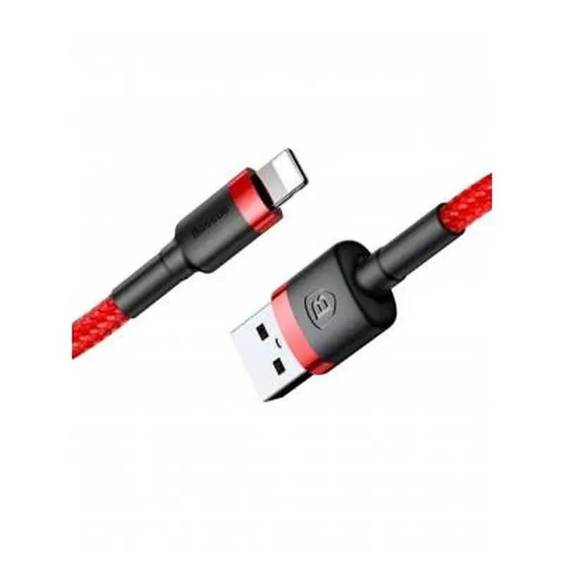 Дата кабель USB 2.0 AM to Lightning 1.0m Cafule 2.4A red+red Baseus (CALKLF-B09) - фото 3