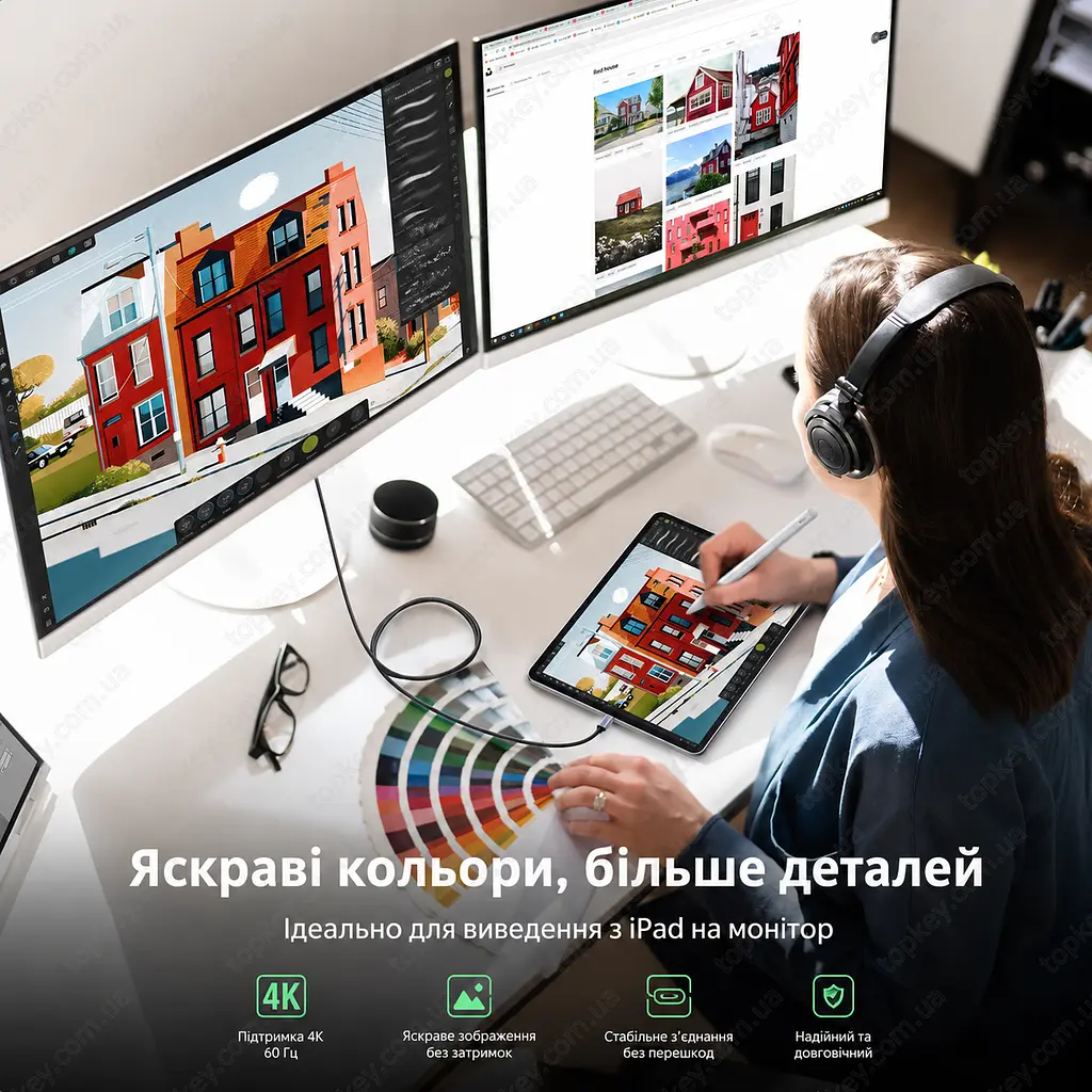 Універсальний кабель Type-C на HDMI UGREEN MM142 USB-C HDMI 1.5м 4K 60Hz Thunderbolt 3 type c to HDMI - фото 8