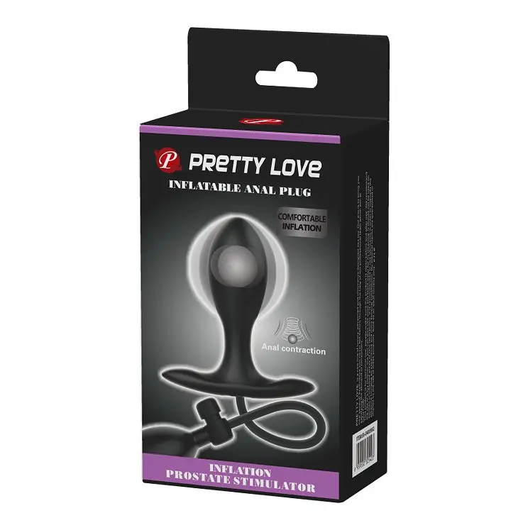 Анальна пробка Pretty Love Inflatable Anal Plug 9.1 см (чорний) - фото 6