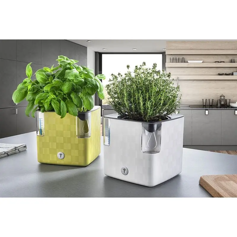 Кашпо Plastkon Cobble Flower Lover с системой автополива 14x14x14 см белое - фото 3
