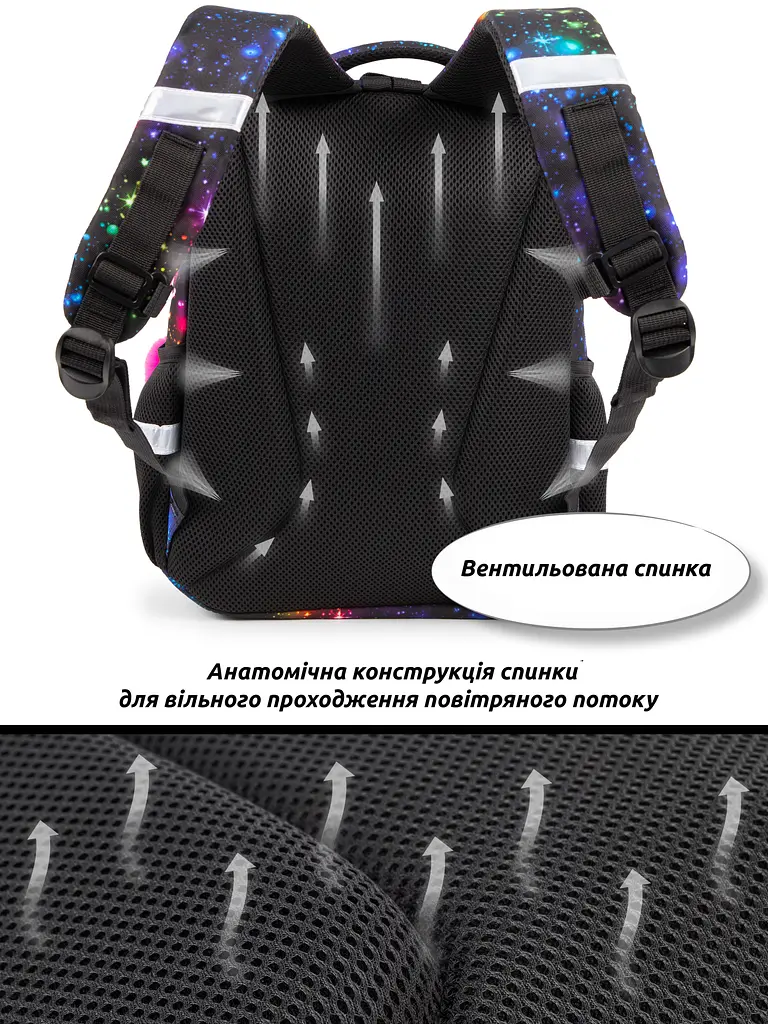 Ортопедичний шкільний рюкзак 6 в 1 для дівчинки School Standard 38х30х18 см з Тигром в 1 клас (SET 170-64) - фото 8