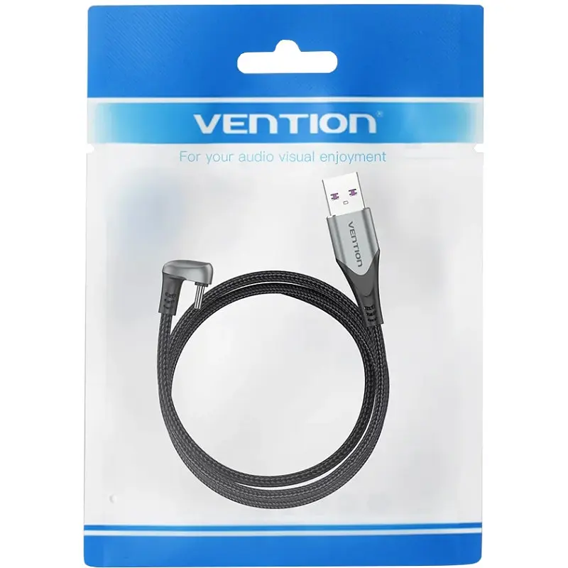Кабель USB 2.0 AM-Type-CM, 1.5м 66W aluminum alloy, 180 ° U-Shaped Vention - фото 3