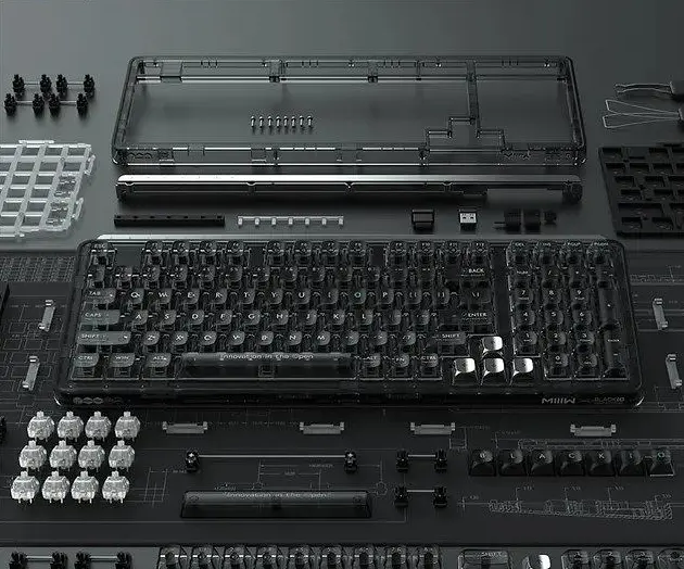 Беспроводная клавиатура Xiaomi Miiw Customized Mechanical Keyboard BlackIO98 Dark Silver (3262407) - фото 3
